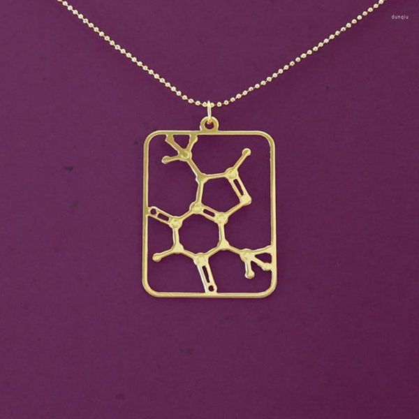 Pendentif Colliers Chocolat - Théobromine Molécule Collier Chimie Bijoux