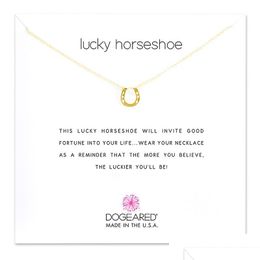 Colliers pendentif Colliers ras du cou avec carte or Sier fer à cheval pendentif collier pour mode femmes bijoux chanceux livraison directe 2022 Dhuzl