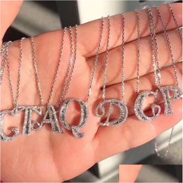 Hanger Kettingen Choucong 26 Engelse Letters Luxe Sieraden 925 Sterling Sier Pave Witte Topaas Cz Diamant Oneindige Edelsteen Bruiloft Neckl Ott39