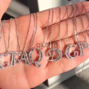 Hanger kettingen Choucong 26 Engelse letters hanger luxe sieraden 925 sterling zilver pave witte topaas CZ diamant oneindige edelsteen bruiloft ketting met ketting x0909