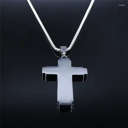 Hanger kettingen christelijke bijbel kruisketen ketting roestvrij staal grote mannen religieus gebed sieraden corrente masculina