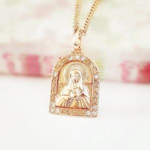 Hanger kettingen christelijke mode religie trendy 585 gouden kleur gezegend maagd Maria ketting vrouwen geschenk