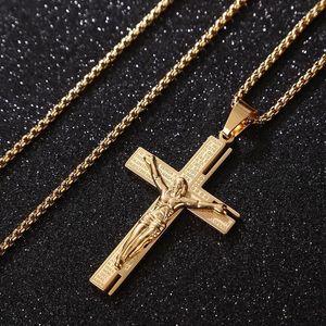 Pendentif Colliers Christian Jésus Croix Collier pour hommes Femmes Religieux Amulette Bijoux Cadeau