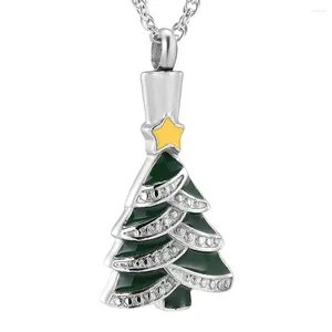 Collares colgantes Árbol de Navidad Urnas de cremación para cenizas Recuerdo Urna Collar Mujeres Hombres Regalo Feliz Joyería Memorial Personalizar