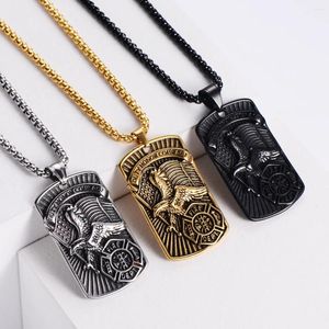 Pendentif Colliers CHUANGCHENG Vintage en acier inoxydable pompier pompier aigle collier pour hommes bijoux chaîne accessoires chaînes