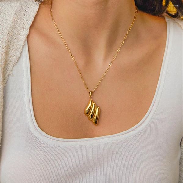 Colliers pendants Chunky Wing Déclaration pour les femmes Gold Couleur en acier inoxydable Bijoux minimalistes étanches collares vintage para mujer