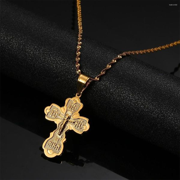 Collares pendientes Iglesia Cruz eterna para mujeres Rusia Ortodoxa Cristianismo Joyería