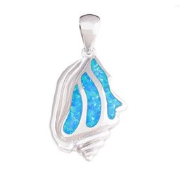Hangende kettingen Cinily Gemaakte blauw vuur opaalschaal verzilverde groothandel verkopen mode voor vrouwen sieraden cadeau 31 mm od7054