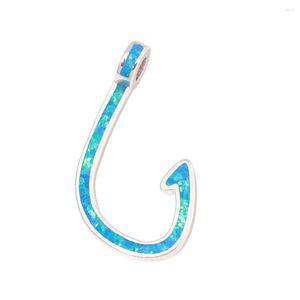 Colliers pendentifs Cinily créé Blue Fire Opal Silver plaqué en gros pour femmes Collier de bijoux de mode 1 '' OD7014