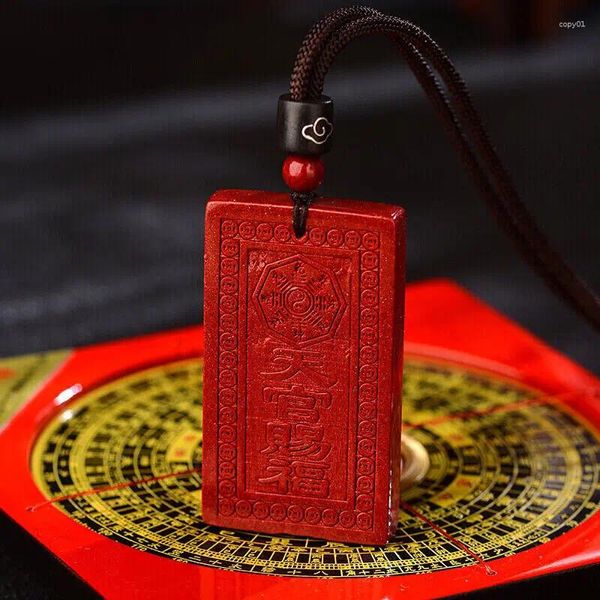Pendentif Colliers Cinabar Purple Qi Donglai Charme de sécurité Collier de Bouddha Amulette pour hommes et femmes