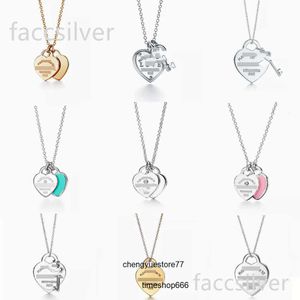 Colliers de pendentif Classic 925 Collier en argent sterling Collier à double coeur Collier Pendant Man Women Party Wedding Bijoux de haute qualité Y220314 GIFS