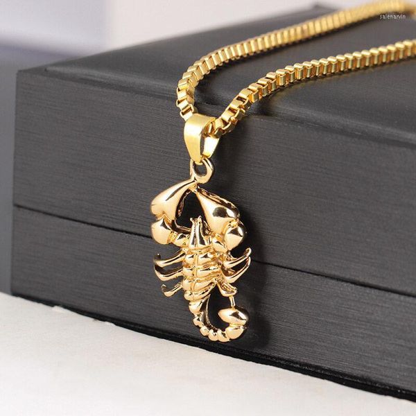 Pendentif Colliers Classique Animal Scorpion En Acier Inoxydable Collier Hommes Hip Hop Rock Punk Fête Bijoux Cadeau