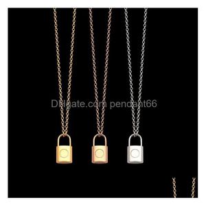 Hangertjeskettingen Klassiek merk V-ketting voor dames Mode Paar Charme Cadeau Hoge kwaliteit Titanium Staal 18K goud Designer Luxe Dhxwf