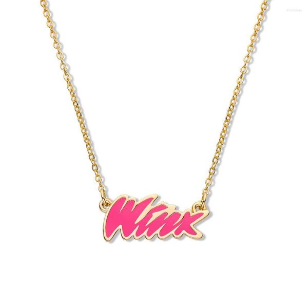 Pendentif Colliers Classique Dessin Animé Winx Le Club Bloom Nom Collier Émail Pour Les Fans De Cinéma Cosplay Bijoux Cadeau De Fête D'anniversaire