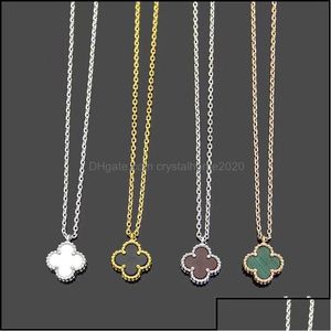 Collares pendientes Collar de trébol clásico Diseñador de moda para mujer de alta calidad de oro de 18 quilates Regalo de joyería coreana Colgantes de entrega de gota Dhl9H