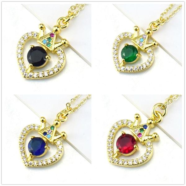 Pendentif Colliers Couleur Classique Titanic Coeur De L'océan Cristal Zircon Sharped Collier Bleu Champagne Rose Fine Jewelry Girl Gif