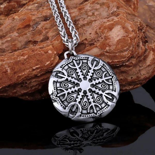 Pendentif Colliers Design classique Vintage Viking Collier en acier inoxydable Nordique Vitkin Celtic Hommes Slave Boussole Amulette Punk Bijoux