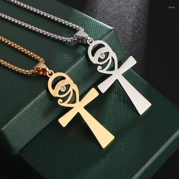 Colliers pendants Eye Classic Of Horus Cross Collier en acier inoxydable personnalisé pour hommes Bijoux décontractés en gros