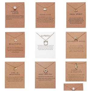 Pendentif Colliers Classic Fashion Friendship Bar Lucky Elephant Star Pearl Circle Collier pour femmes Carte-cadeau Drop Livraison Bijoux P DHC1X