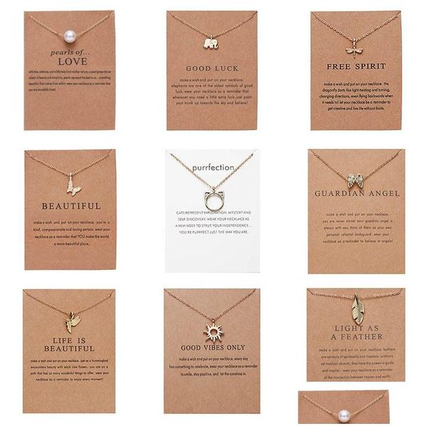 Pendentif Colliers Classic Fashion Friendship Bar Lucky Elephant Star Pearl Circle Collier pour femmes Carte-cadeau Drop Livraison Bijoux P DHC1X