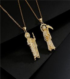 Colliers pendants Collier de conception Grim Reaper Priest Classic pour femmes Chaîne Gol