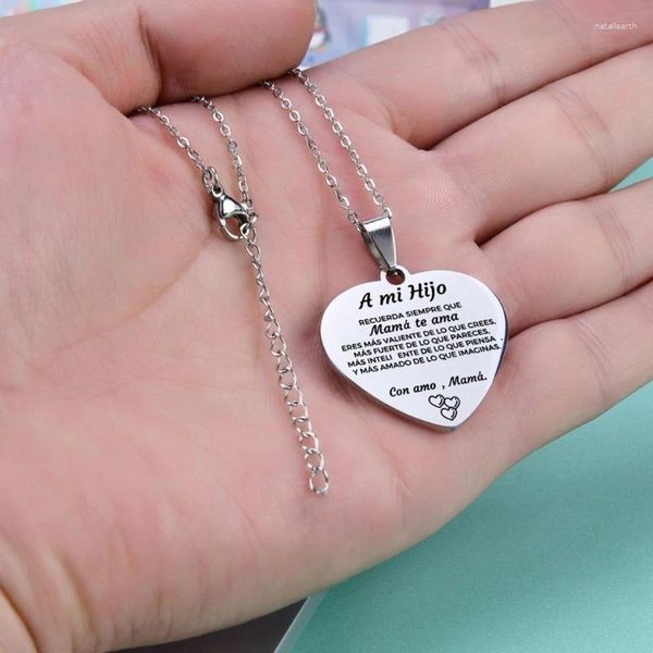 Pendentif Colliers Collier classique en forme de coeur inspirant avec texte personnalisé bijoux cadeau pour fille famille dropship