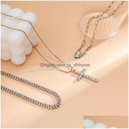 Hanger kettingen klassieke ijsje uit Strass Cross hanger ketting voor vrouw