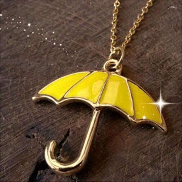 Pendentif Colliers Classique Film Collier Comment J'ai Rencontré Votre Mère Jaune Parapluie Charme Ras Du Cou Pour Les Femmes Bijoux Cadeau En Gros