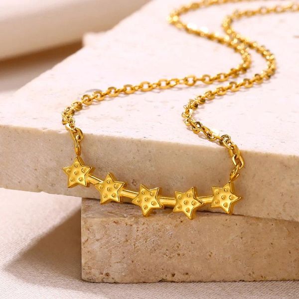 Collares colgantes Clásico Simple Tiny Spot Collar Chapado en oro Estrella Gargantilla Joyería para mujeres Elegante Charm Collar Regalos