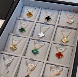 Hanger kettingen klassieke van klaver 18k gouden ketting sieraden ontwerper voor dames titanium staal vergulde nooit vervagen, niet allergisch store2024SD