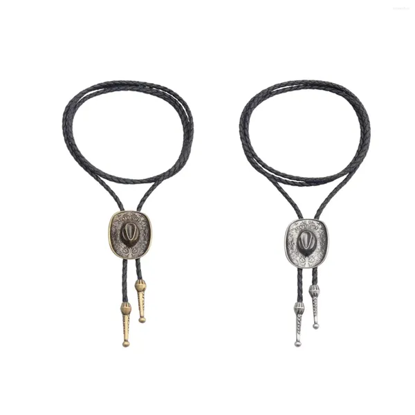 Colliers pendentif classique Western Cowboy Hat Bolo Tie - Cravate élégante pour la célébration d'anniversaire des hommes