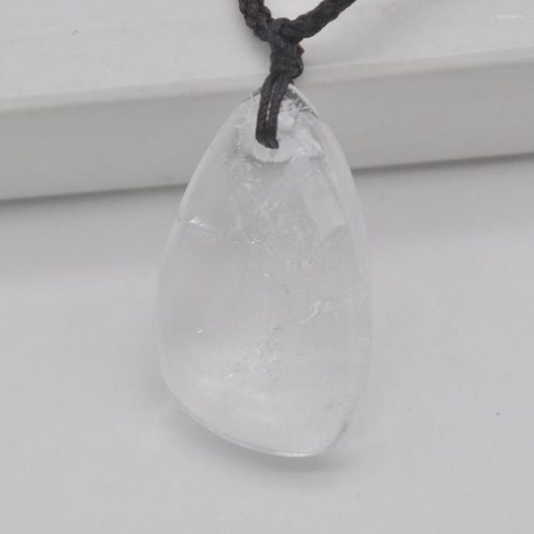 Collares pendientes Piedra de cristal transparente Ajustable Cuerda de nylon Trenza Collar Joyería F452