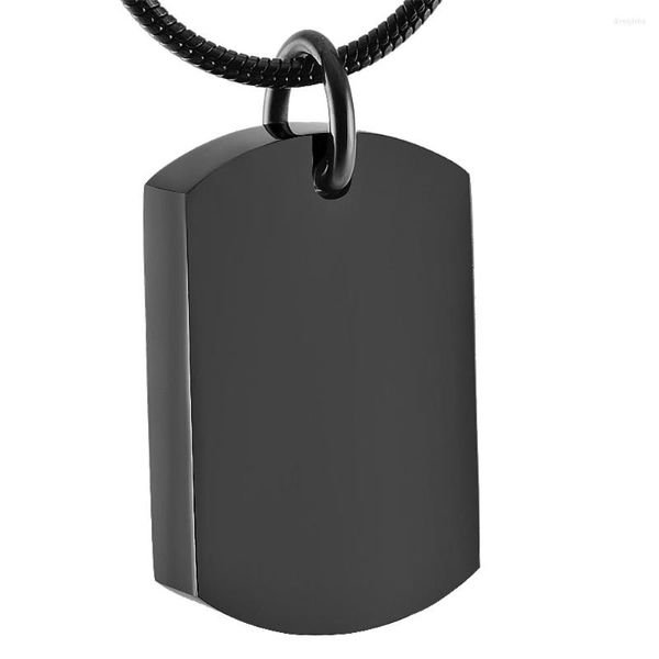 Pendentif Colliers CMJ8416 Gratuit Noir Dog Tag Crémation Bijoux Urne En Acier Inoxydable Cendre Collier Colar Masculino Pour Cendres