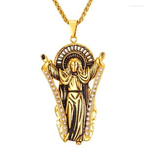 Hanger kettingen collare Jezus stuk hangers goud kleur roestvrij staal groothandel religieuze ketting vrouw mannen sieraden p973pendant