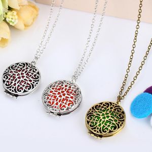 Pendentif Colliers Couleur Ronde Découpe Feutre Pads Huiles Essentielles Diffuseur Collier Femmes Or Pour Accessoires CadeauPendentif PendentifPendentif