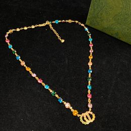 Colliers pendants Collier de créateur en pierre colorée Femmes Mieux Collier de bijoux de mariage Might