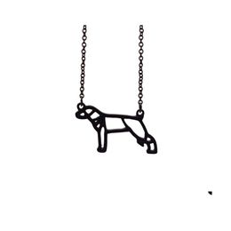 Pendentif Colliers Couleurs Origami Greyhound Collier Géométrique Bijoux Whippet Femmes Pet Dog Jewellerypendentif Drop Delivery Jewelry Dhogh