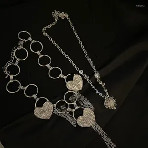 Hanger Kettingen Combhasaki Vrouwen Kawaii Leuke Ketting Hart Slot Kwastjes Lichtgewicht Choker Sieraden Cadeau Voor Verjaardag Verjaardag