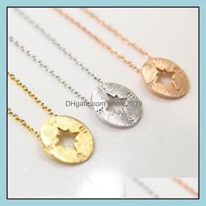 Hangende kettingen kompas ketting ronde schijf vrouwen reizen sieraden unisex keten Bijoux afstuderen handgemaakte drop levering hangers dht6x