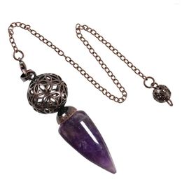 Collares colgantes péndulo de piedra cristalina para la adivinación espiritual de dows wicca reiki cura joyería de piedra preciosa