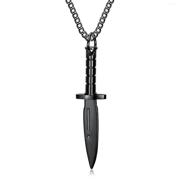 Pendentif Colliers Cool En Acier Inoxydable Dague Collier Pour Hommes Femmes Couteau Parti Cadeau Creative Punk Hip Hop Bijoux