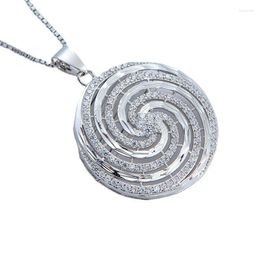 Pendentif Colliers En Alliage De Cuivre Bijoux Spirale Motif Grand Avec Zircon Vénitien Chaîne Collier Pour Cadeau