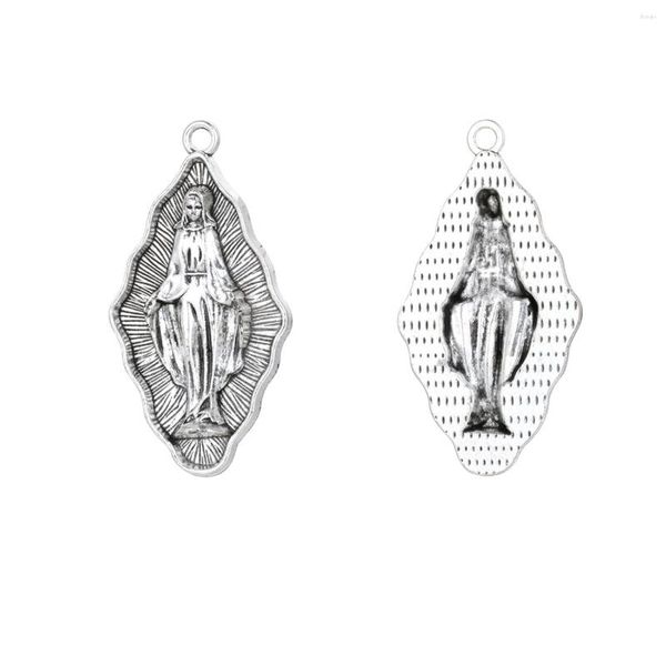 Collares pendientes Cottvo1Pc Religiosa Santa Virgen María Nuestra Señora de la Gracia para DIY Rosario Chaplet Collar Llaveros Fabricación de joyas Piezas