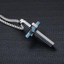 Colliers pendants Cottvo4 Colours en acier inoxydable Rotation Bible Collier multicouche Collier Unisexe Chaîne Christian Faith JewelryPendant