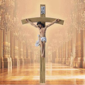 Collares pendientes CottvoCrucifix Jesus Wall Cross Católico Cristo clavado en la resina INRI Christian Home Hanging Decor Collection