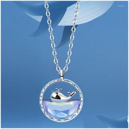 Pendentif Colliers Couple Collier 2023 Baleine pour femmes Micro-incrusté Zircon Clavicule Chaînes Bijoux Cadeaux Collares Drop Livraison Penda Dhiju