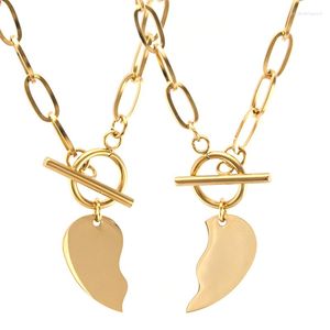 Pendentif Colliers Couple Paire Collier Pour Femmes Amoureux Split Heart En Acier Inoxydable Bijoux Cou Chaîne Collier Ras Du Cou Bonne Qualité Cadeau