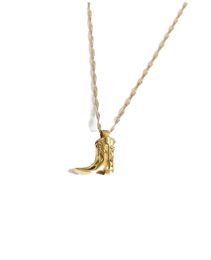 Colliers de pendentif Cowboy Boot Western Boots Collier 14K Gold Brass Chample Abstract Face Whole Aesthetic Gothic6939597