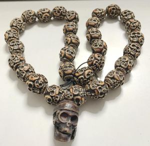 Colliers pendants Crazy Rock Punk Skull Collares Collier Vintage Pirate Squelette Femmes Jewel (30 perles 1 tête)