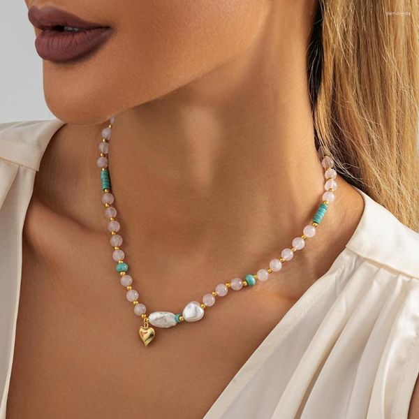 Collares colgantes Collar creativo de la cadena de cobre Collar para mujeres Simple Simple Ladies Gift Jewelry al por mayor